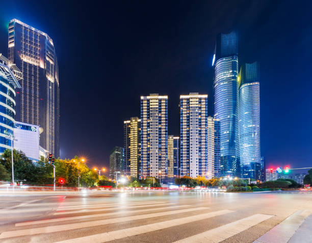istock moving car with blur light through city at night 1434868664