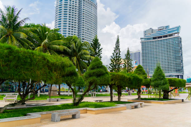 istock A city park in a seaside resort town. 1434894375