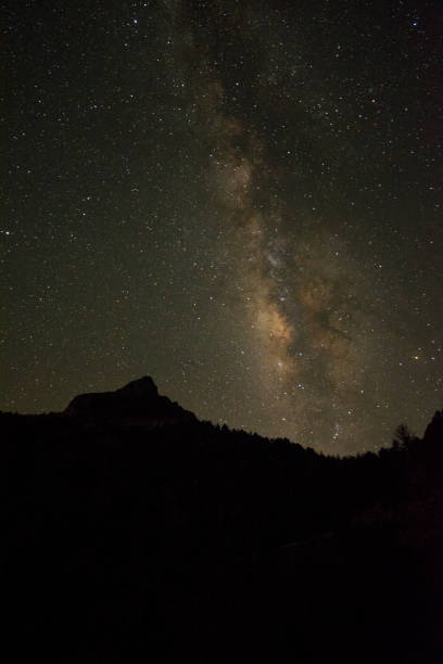 istock Our galaxy and the volcano. 1434895290