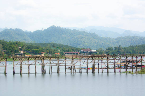 istock Wooden bridge at Sangkhlaburi District THAILAND. 1434895849