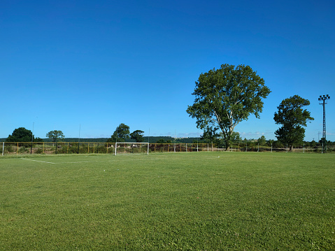 Green grass soccer field