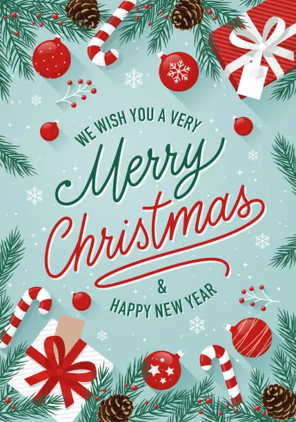 Vector illustration of Christmas greeting cards