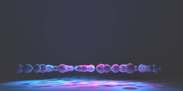 istock Large group of orbs or spheres levitation in empty space. 3D render 1434908784