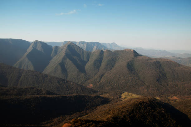 View of mountains with blue sky in background in brazil