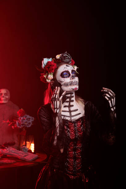 Goddess of death with sugar skull make up