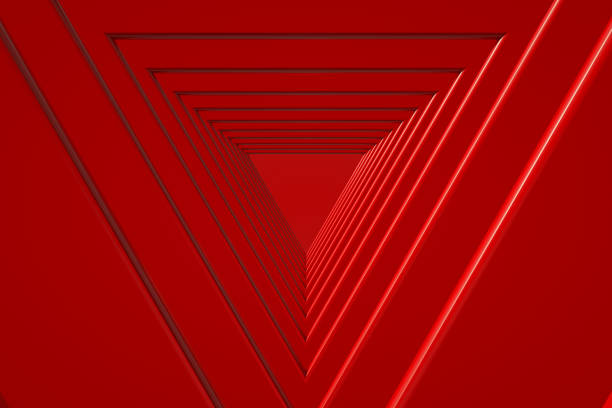 istock Red color empty room tunnel corridor abstract modern architecture new year Christmas background 1434913694