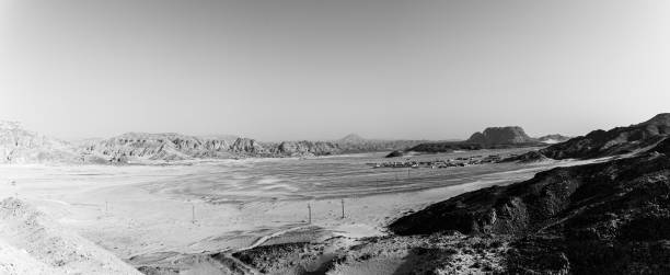 View to Sinai desert with empty blue sky