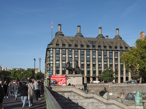London, UK - Circa October 2022: Portcullis House PCH offices for members of Parliament