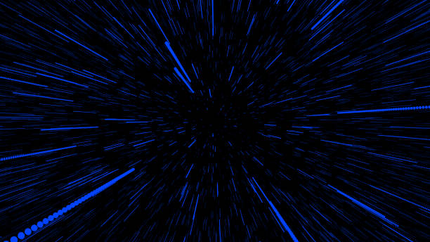 istock Space hyper-lapse or Space Jump or Hyperspace Jump stars. 3d rendering time travel, traveling through stars with the speed of light through a black hole in a space tunnel. 1434924489