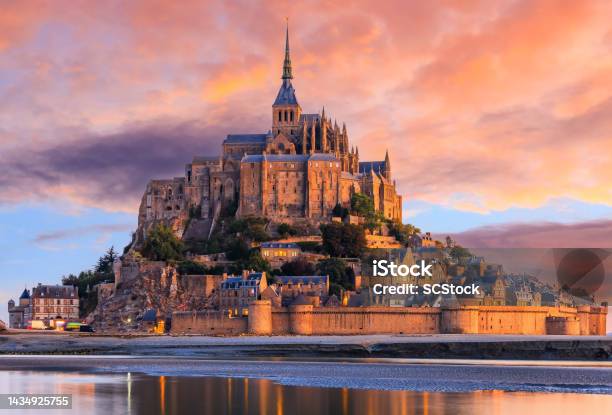 Mont Saintmichel Normandy France Stock Photo - Download Image Now - Mont Saint-Michel, Castle, France