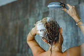 Washing hair with shampoo!