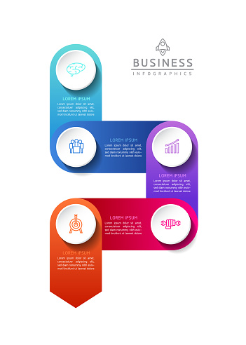 Circular Connection On Screen Circular Connection Steps Infographic Template Stock Illustration ...