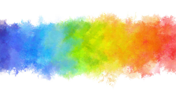 istock Colorful watercolor brushstrokes. Rough painted background. 1434926811