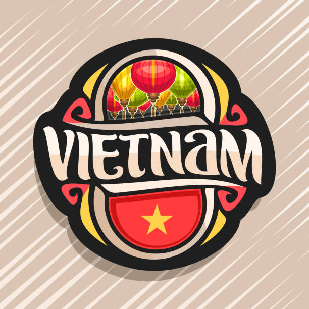 logo wektorowe dla wietnamu - vietnam hoi an traditional culture travel stock illustrations