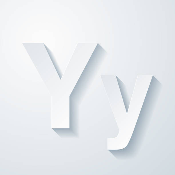 istock Letter Y - Uppercase and lowercase. Icon with paper cut effect on blank background 1434931285