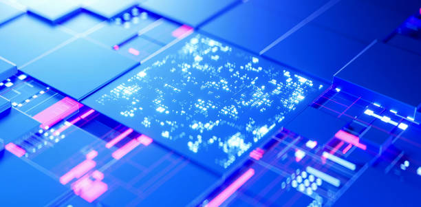 istock 3D rendering of cyberpunk AI. Circuit board. Technology background. Central Computer Processors CPU and GPU concept. Motherboard digital chip. Tech science background. 1434931606