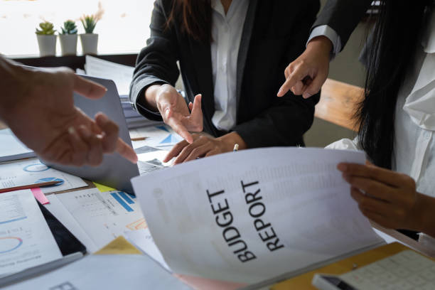 istock Group of fund manager analyzing big data for future investment 1434931700