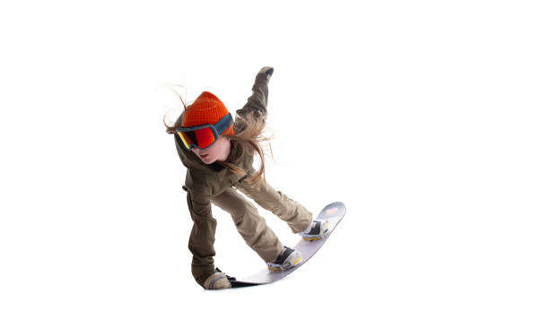 istock Snowboarder girl isolated 1434935733
