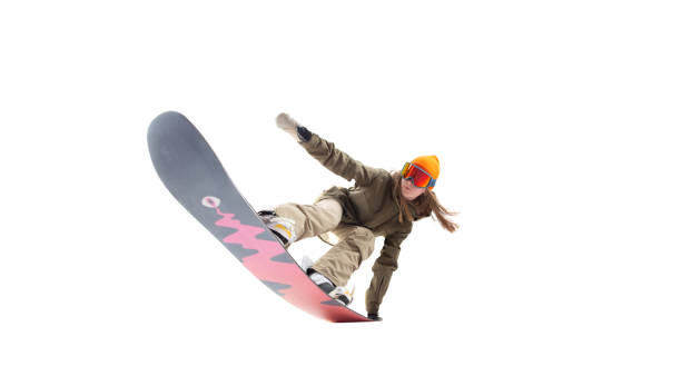 istock Snowboarder girl isolated 1434935757