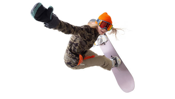 istock Snowboarder girl isolated 1434935801