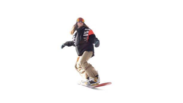 istock Snowboarder girl isolated 1434935811