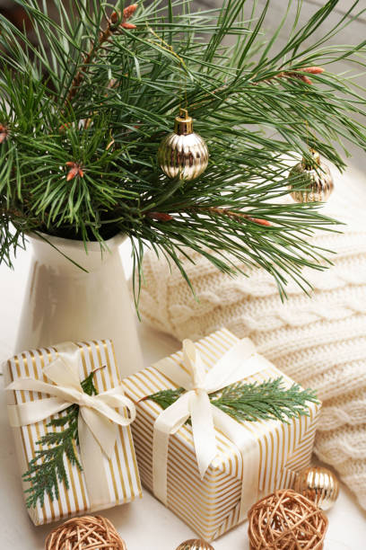 istock Winter, Christmas, New Year decorations composition, concept, background. Christmas greeting card. Frame, border. Space for text. 1434935837