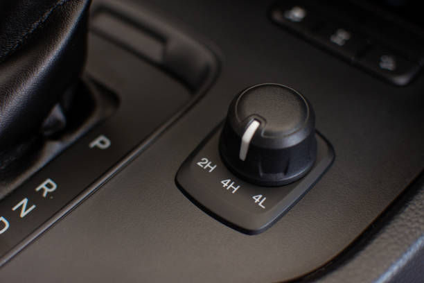 istock Two-wheel and four-wheel drive system adjustment knobs for off-road. Technology for driving comfort 1434938543