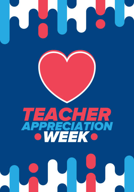 Teacher Appreciation Week in United States. Celebrated annual in May. In honour of teachers who hard work and teach our children. School and education. Student learning concept. Vector illustration vector art illustration