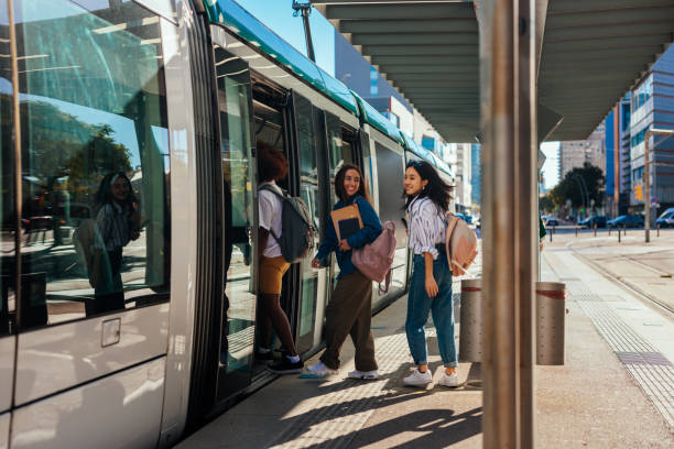 istock Friends use train to get to school. 1434948021