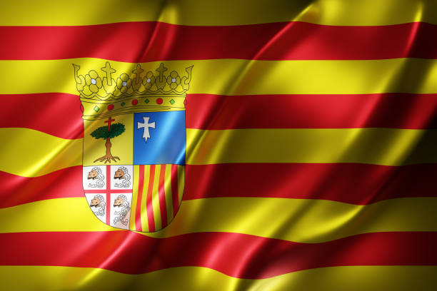 istock 3d Aragon region flag 1434949502