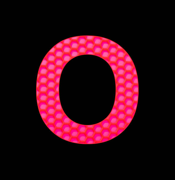 istock Alphabet letter O - Silicone background with red hexagons 1434950488