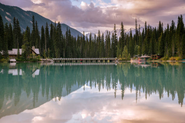 istock Lodge Reflecting in Emerald Lake 1434952884