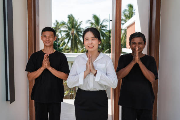 istock Friendly staff of the luxury villa 1434953787