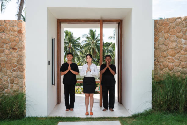Friendly staff of the luxury villa