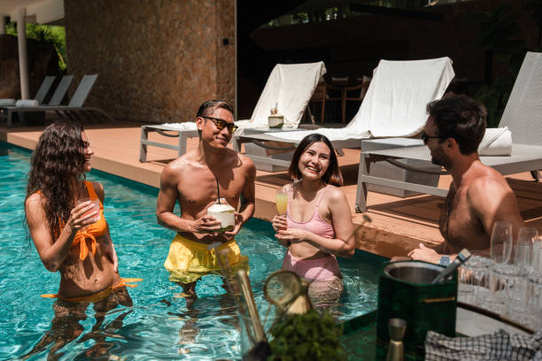 istock Friends enjoying the pool cocktail party 1434955126