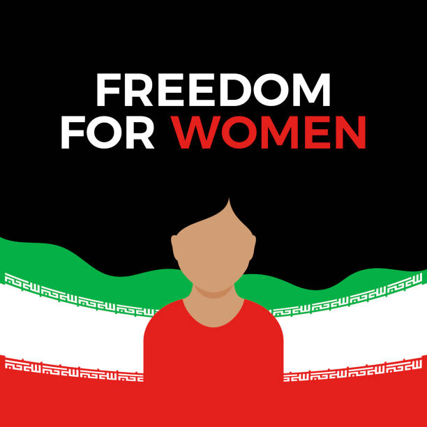 freedom for iranian women vector - iran stock illustrations