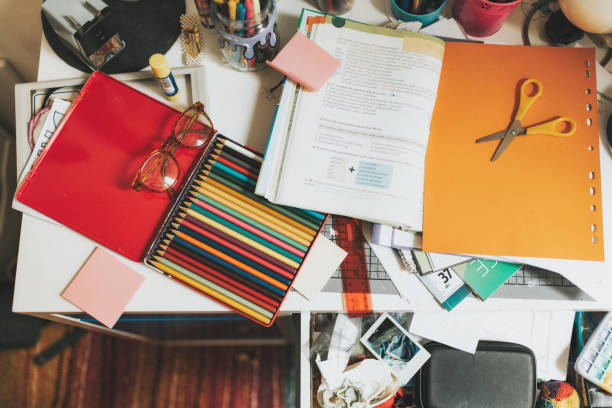 istock untidy desk of school child 1434957351