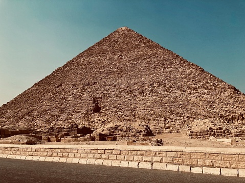 The Great Pyramid of Giza at Giza Pyramid Complex in Cairo, Egypt.