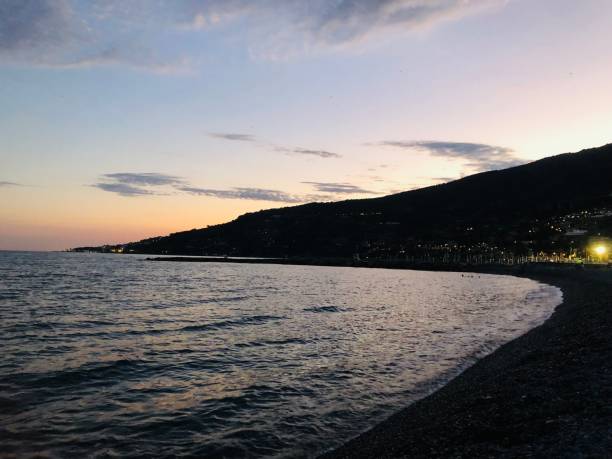 istock Mountain and sea coast at sunset 1434960945