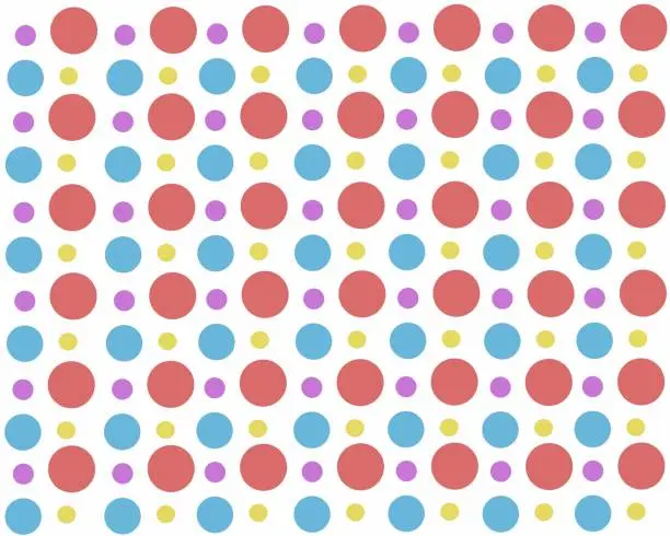 Vector illustration of colorful polka dot background