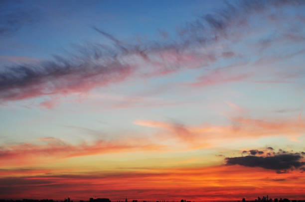 istock beautiful sunset sky over the town horizon 1434970652