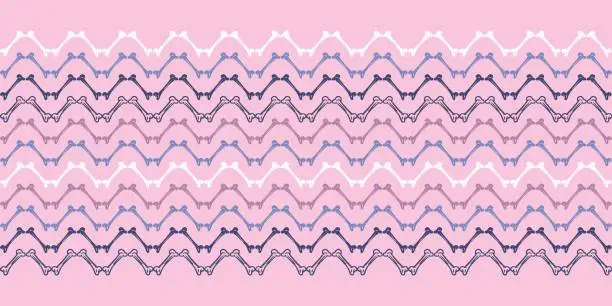 Vector illustration of Vector pink chevron bones pastel seamless pattern