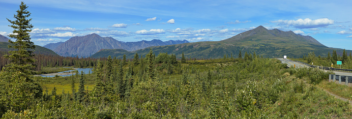 Landscape at Chulitna River in Denali National Park and Preserve,Alaska,United States,North America