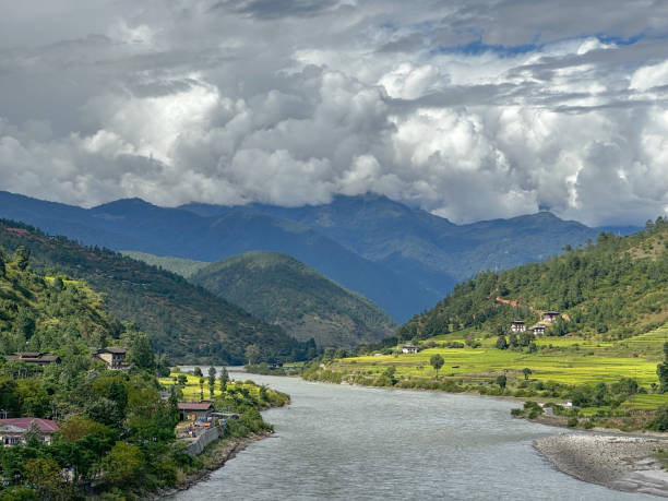 istock Bhutan Rural Scene with River at Valley 1434981665