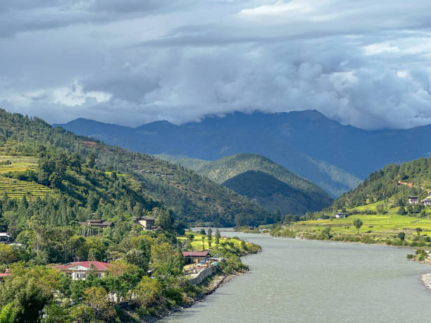 istock Bhutan Rural Scene with River at Valley 1434981674