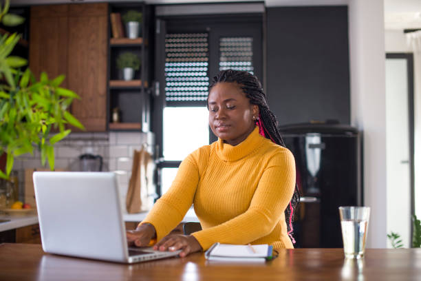 istock Woman working and learning from home stock photo 1434983604