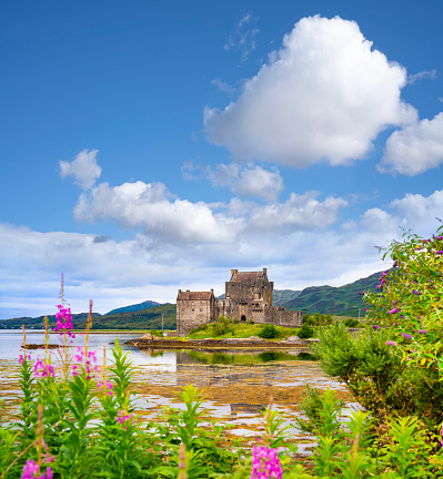 Eilean Donan Castle in the Highlands of Scotland. Located between 3 lakes: Loch Duich, Loch Long and Loch Alsh, next to Skye island bridge. Built in the 6th or 7th century, dedicated to Donnán of Eigg, the Irish saint who was martyred on Eigg