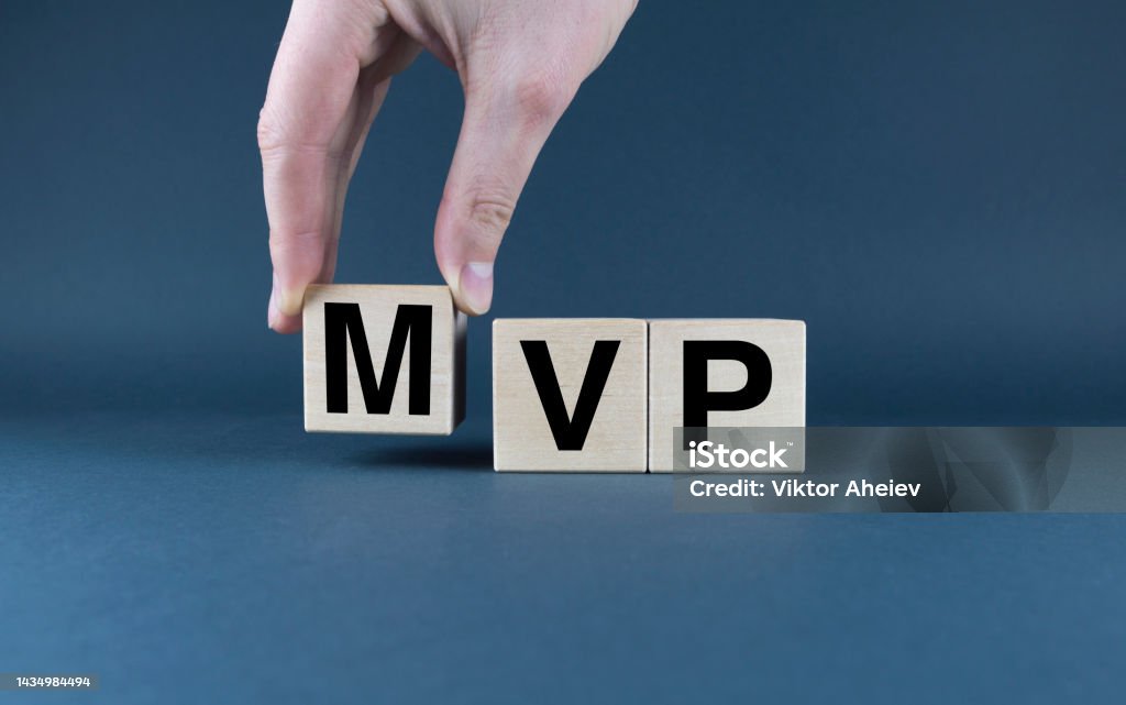 Minimum viable product MVP. Cubes form words Minimum viable product MVP. Minimum viable product MVP. Cubes form words Minimum viable product MVP. The concept of minimum viable product Most Valuable Player Stock Photo