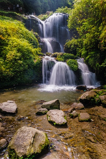 The famous rock garden waterfall in Darjeeling