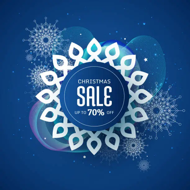 Vector illustration of Christmas sale design for advertising, banners, leaflets and flyers.